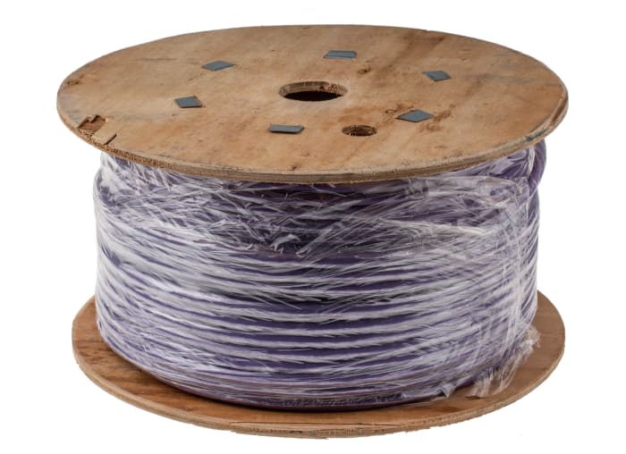 Cable Ethernet Cat7 S/FTP RS PRO de color Morado, long. 100m, funda de LSZH, Libre de halógenos y bajo nivel de humo