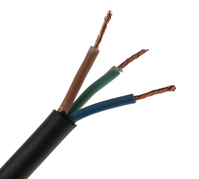 Câbles d'alimentation RS PRO 3G1,5 mm², Noir, 100m