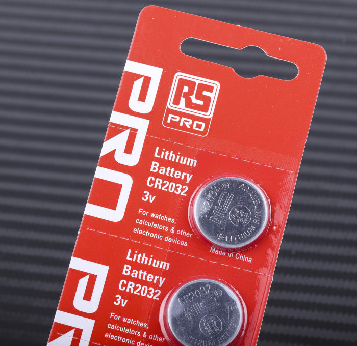 RS PRO CR2032 Button Battery, 3V, 20mm Diameter