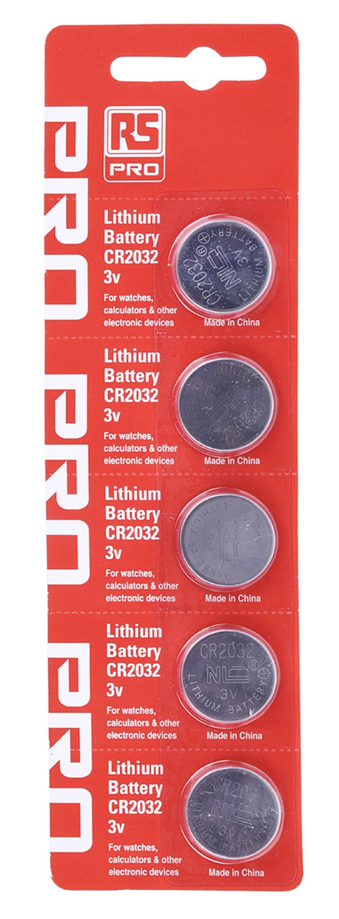 RS PRO CR2032 Button Battery, 3V, 20mm Diameter