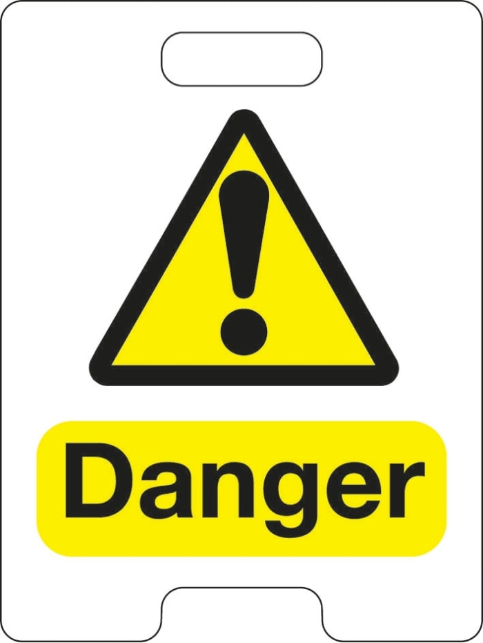 Signs & Labels Black/Yellow Plastic Safety Labels, Danger-Text 600 mm x 450mm