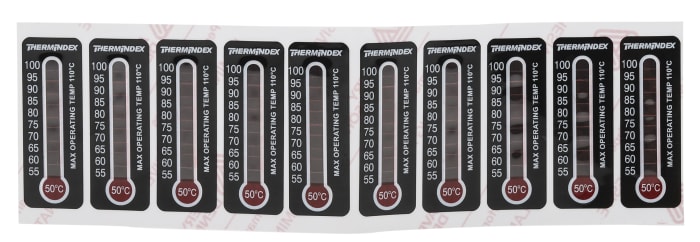 RS PRO, RS PRO Non-Reversible Temperature Sensitive Label, 44°C to 62°C, 6  Levels, 285-920