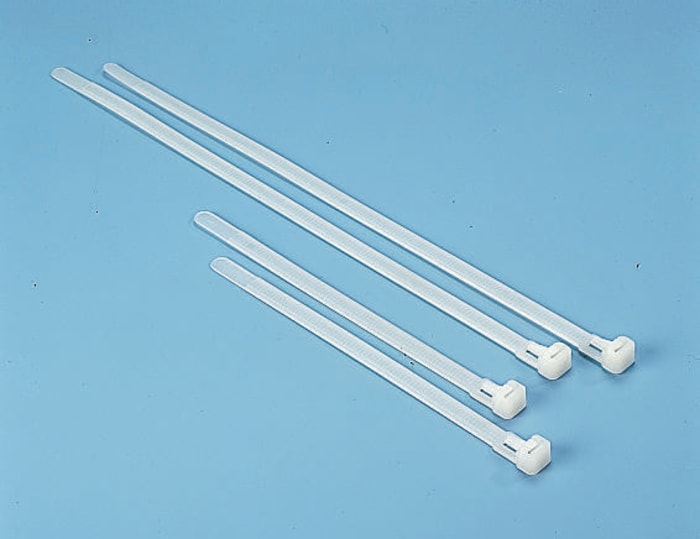 HellermannTyton Cable Tie, Releasable, 150mm x 7.6 mm, Natural Polyamide 6.6 (PA66), Pk-100