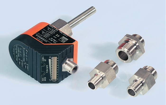 IFM Electronics Flow Controller, 3 → 300 (Liquid) cm³/s, PNP Output, 20 → 36 V dc, 18 mm Pipe