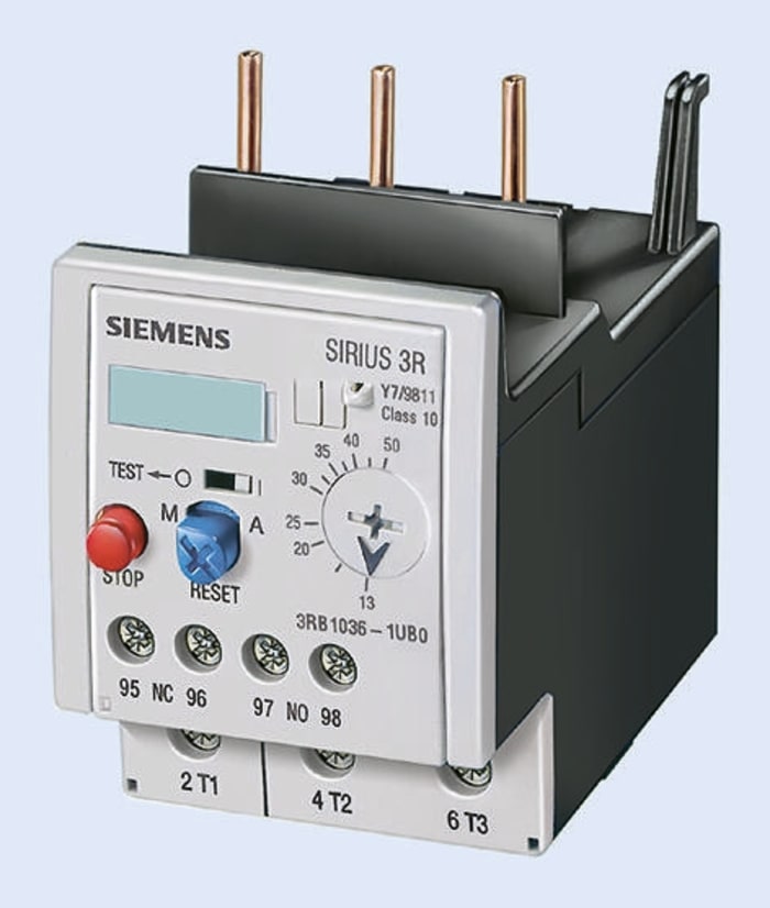 Siemens 3RB2 Overload Relay NO/NC, 3 → 12 A F.L.C, 20 A Contact Rating, 5.5 kW, 3P, Sirius Classic