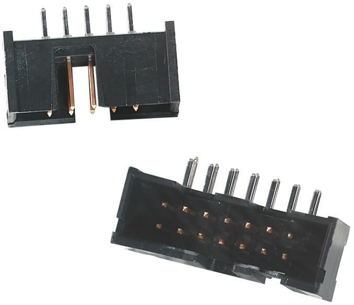 TE Connectivity AMP-LATCH Series Straight Through Hole PCB Header, 34 Contact(s), 2.54mm Pitch, 2 Row(s), Shrouded