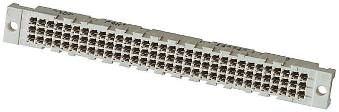 ERNI 96 Way 2.54mm Pitch, 3 Row, Right Angle DIN 41612 Connector, Plug