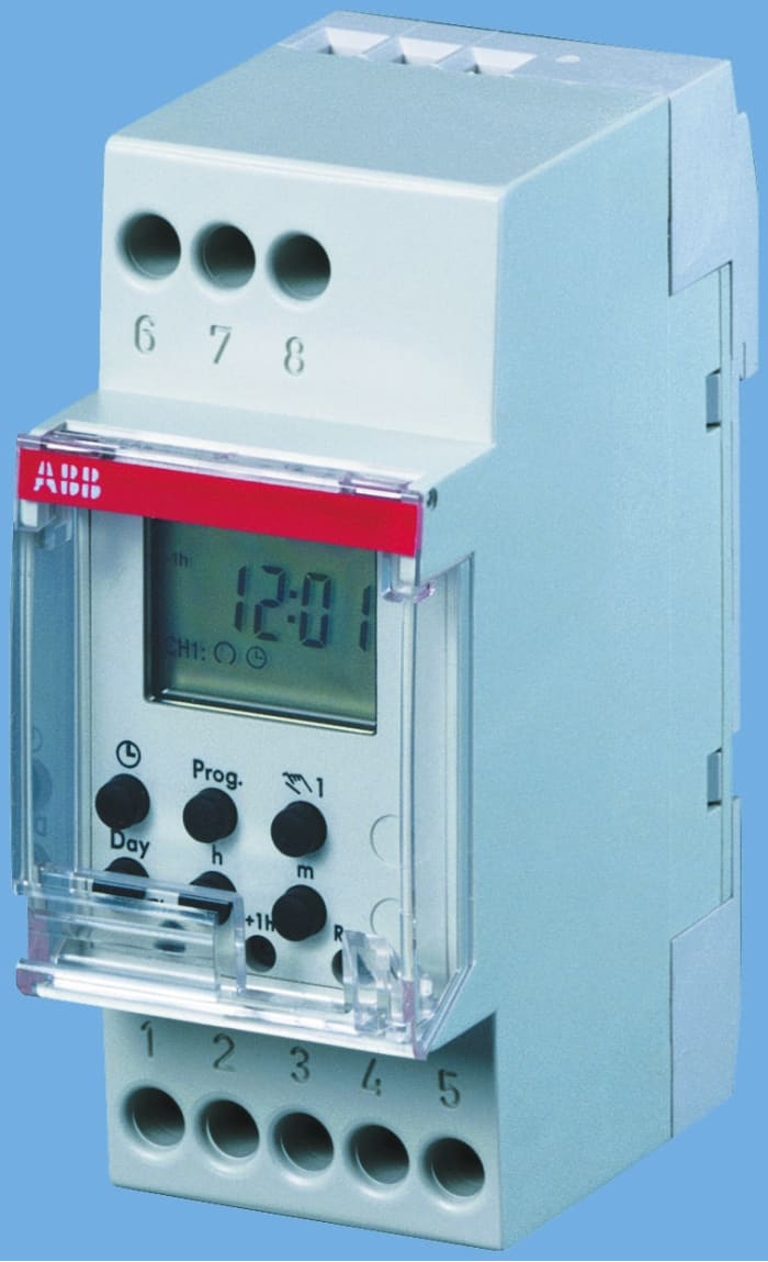 Digital DIN Rail Time Switch Measures Minutes, 230 V ac