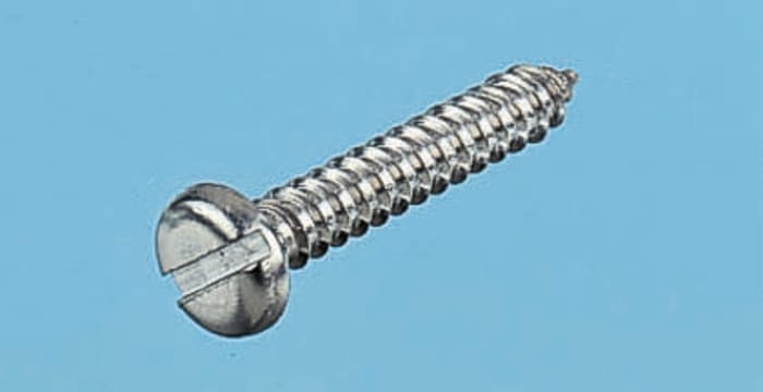 RS PRO Bright Zinc Plated, Clear Passivated Steel Pan Head Self Tapping Screw, N°No. 4 x