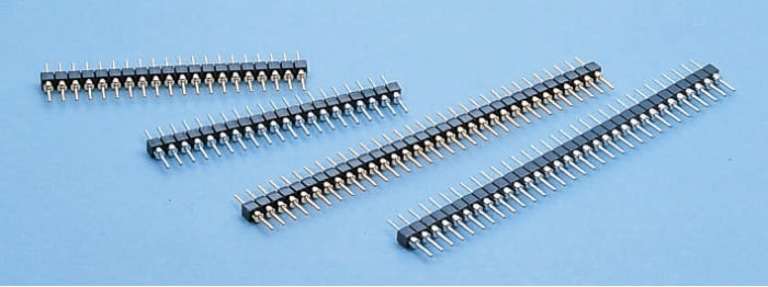 Euroind SIB Series Straight Through Hole Pin Header, 32 Contact(s), 2.54mm Pitch, 1 Row(s), Unshrouded