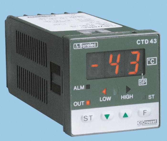 Crouzet PID Temperature Controller, 48 x 48 (1/16 DIN)mm, 1 Output Relay, 100 V ac, 240 V ac Supply Voltage