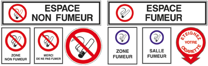 PP Rigid Plastic No Smoking Prohibition Sign, Eteignez Votre Cigarette, French