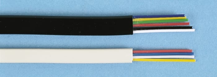 Decelect 6 Core 30 AWG Telephone Cable, White Sheath, 50m