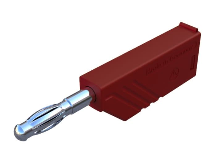 Hirschmann Test &amp; Measurement Banánek, 4 mm, 60 V, Červená, Vnější Šroubová, materiál kontaktu: Mosaz, pokovení