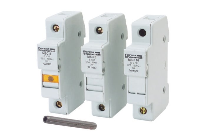 Mersen 32A Rail Mount Fuse Holder, 3P, 690V ac