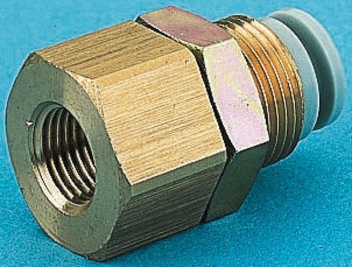 SMC Pneumatic Bulkhead Threaded-to-Tube Adapter, Push In 4 mm, Rc 1/8 Female BSPPx4mm