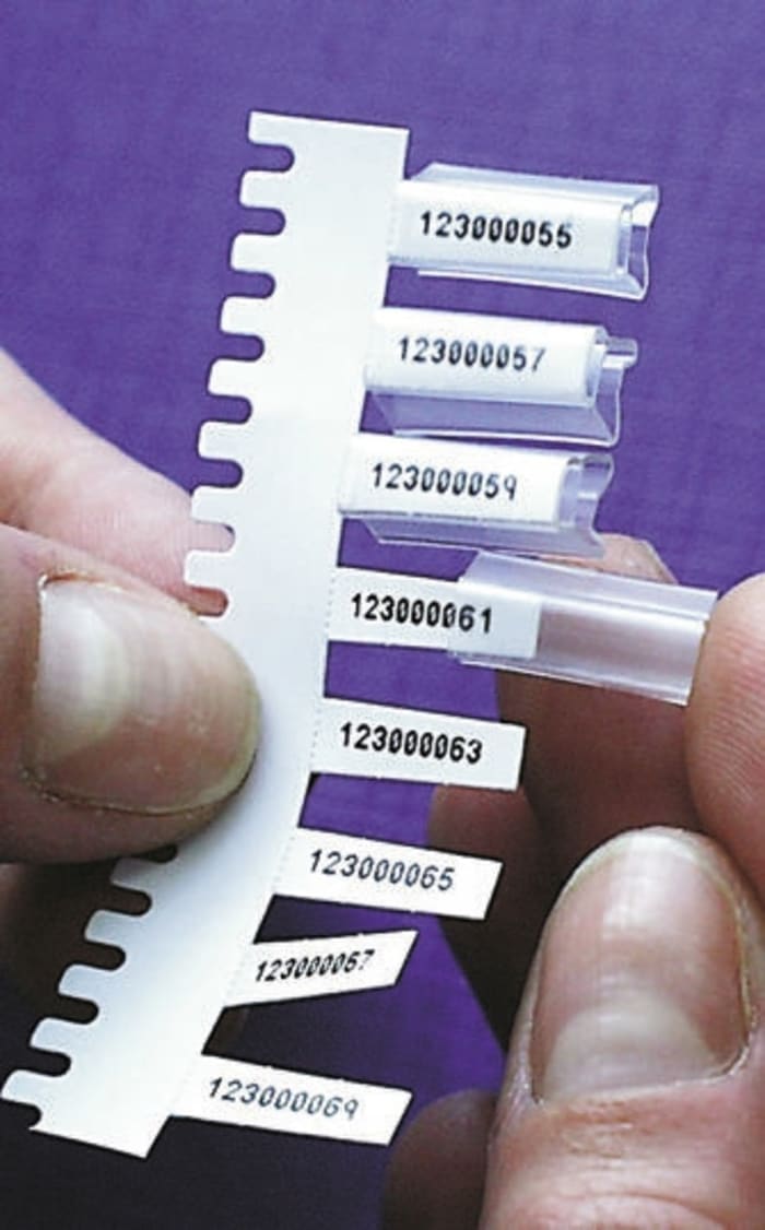 Brady B-7596 White Cable Labels, 15.00mm Width, 4.2mm Height, 2500 Qty