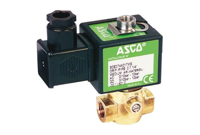 Asco Solenoid Valve, 3 port(s) , NC, 24 V dc, 1/4in