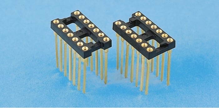 E-TEC 2.54mm Pitch Vertical 14 Way, Through Hole Turned Pin Open Frame IC Dip Socket