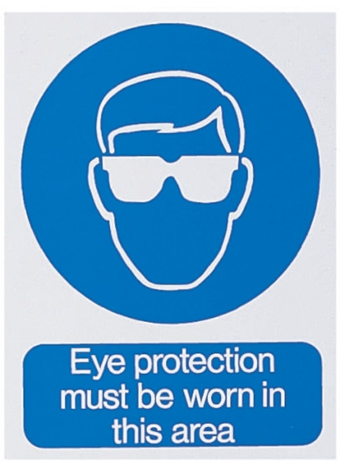 Brady PVC Mandatory Eye Protection Sign With English Text