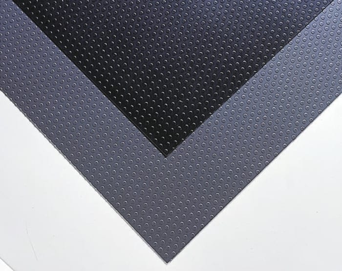 Plastex Black Anti-Slip Flooring Vinyl Mat, Dot Pattern Finish 25m x 980mm x 1.6mm
