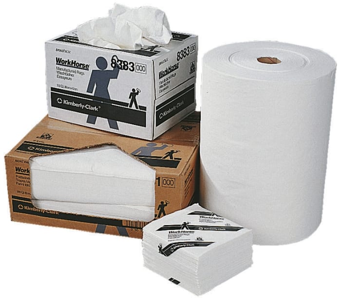 Kimberly Clark White Wipes for General Cleaning, Bag of 76, 315 x 365mm