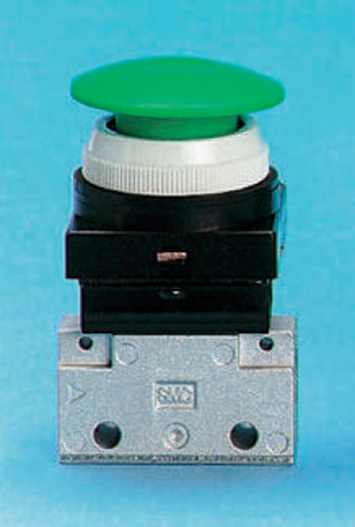 SMC Push Button 3/2 Pneumatic Manual Control Valve VM100 Series, Rc 1/8, 1/8in