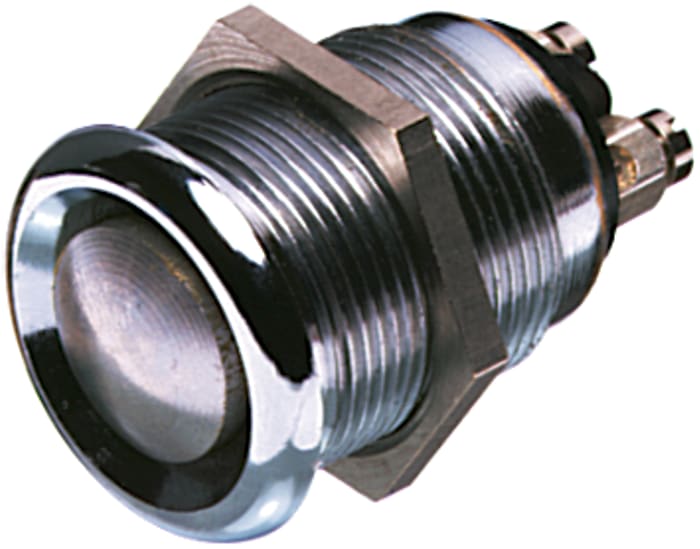 Bulgin Push Button Switch, Momentary, Panel Mount, Screw Mount, SPST