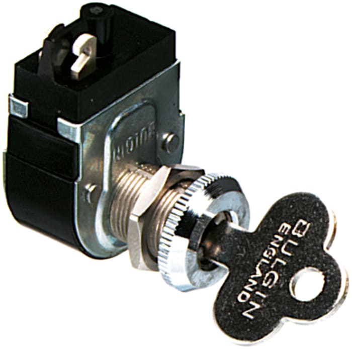 Bulgin Key Switch, SPST, 3 A @ 250 V ac 2-Way