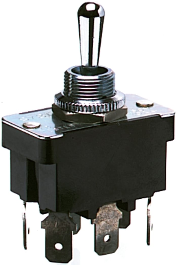Bulgin Toggle Switch, Panel Mount, On-Off-On, DPDT, Screw Terminal