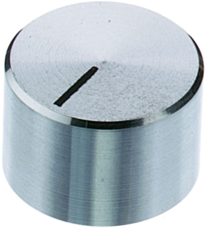 OKW 32.8mm Chrome Potentiometer Knob for 6mm Shaft Splined, 14.38.461