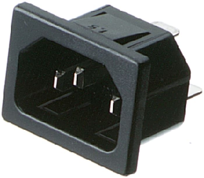 Huber+Suhner Panel Mount IEC Connector Male, 15A, 250 V
