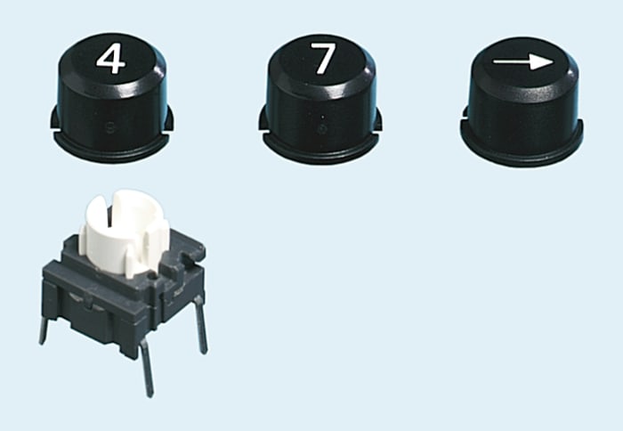 Black Push Button Cap for Use with 3F Series Push Button Switch