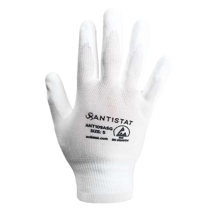 RS PRO White Nylon Glove, Size L, Polyurethane Coating