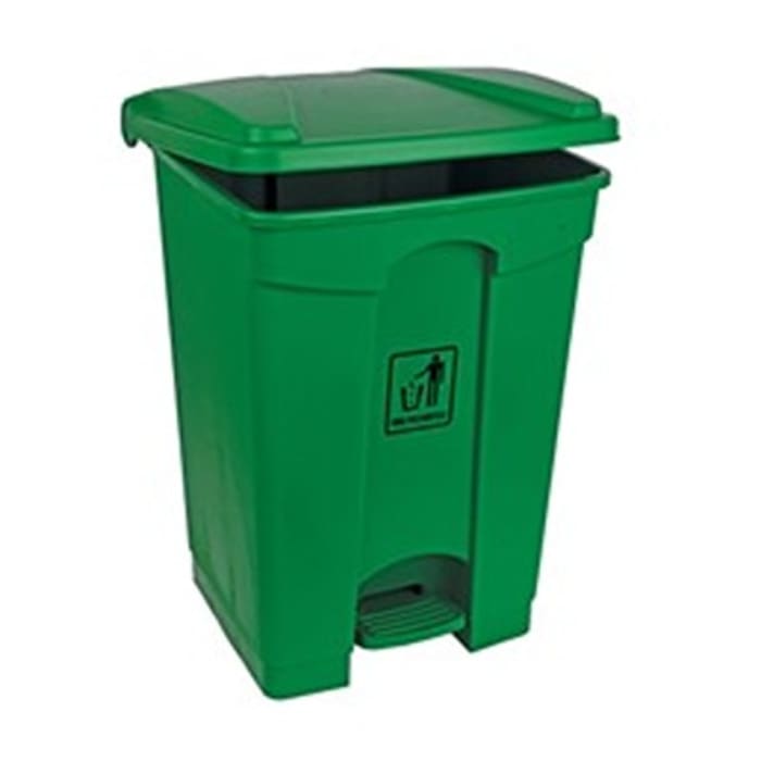 RS PRO 45L Polypropylene Pedal Bin 45L Green Pedal Polypropylene Waste Bin