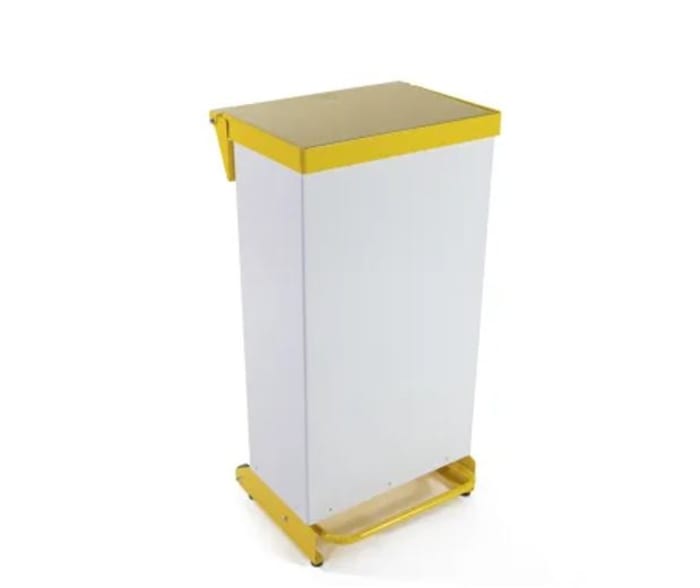RS PRO RS PRO 65L Yellow Steel Waste Bin