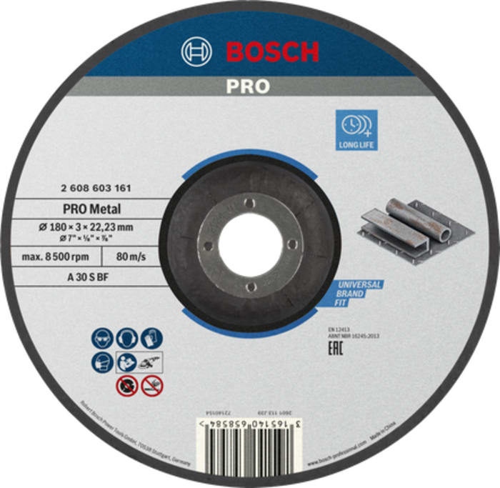 2608603161 Bosch | Bosch Pro Metal Aluminium Oxide, 180 mm 1 | 692-163 | RS