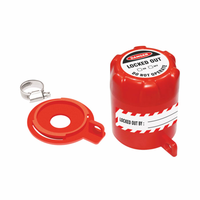 RS PRO Red 1-Lock Valve Lockout Polypropylene Lockout