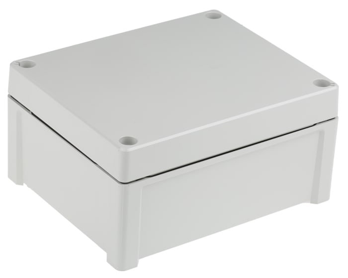 Fibox TEMPO Series Grey ABS Enclosure, IP65, Grey Lid, 201.2 x 163.2 x 98.4mm