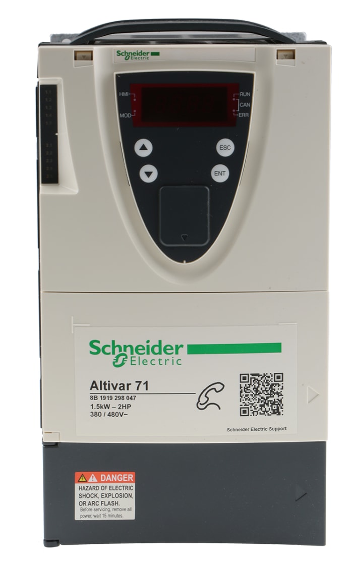 Schneider Electric Inverter Drive, 1.5 kW, 3 Phase, 400 V, 4.1 A, ALTIVAR 71 Series