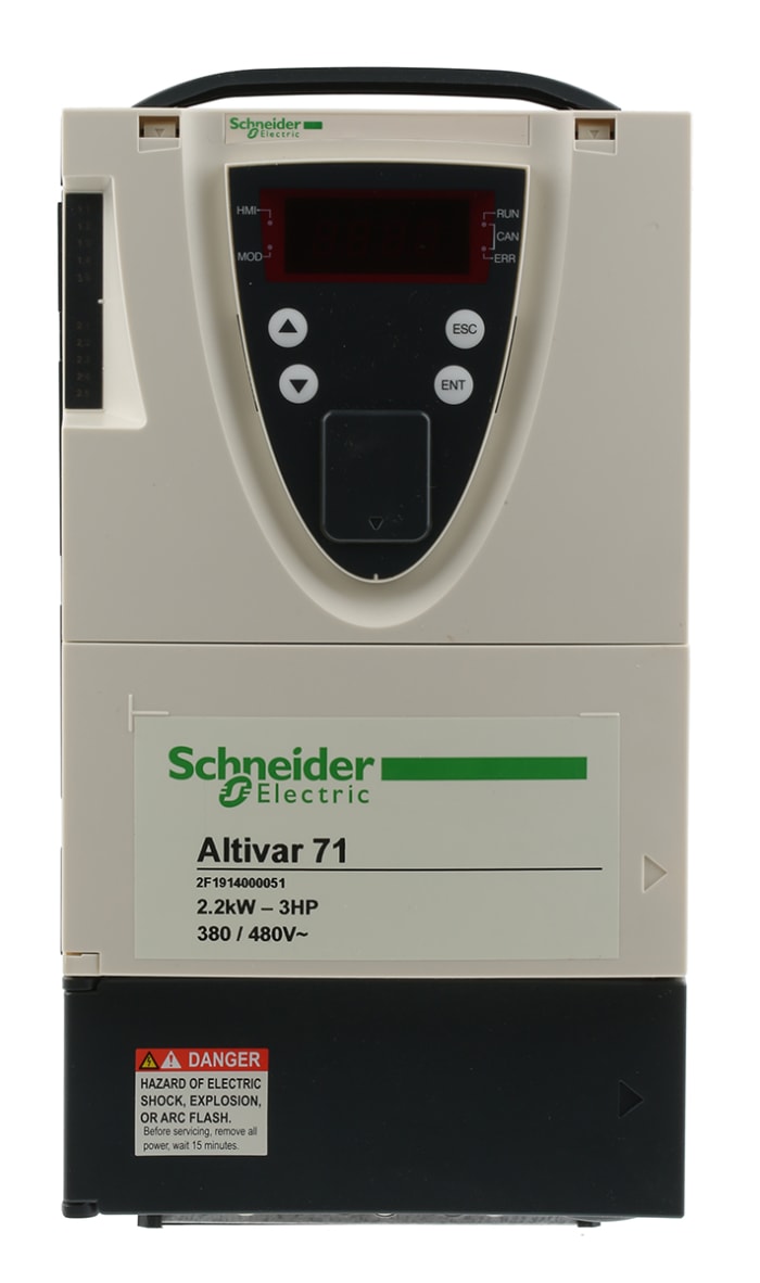 Schneider Electric Inverter Drive, 2.2 kW, 3 Phase, 400 V, 5.8 A, ALTIVAR 71 Series