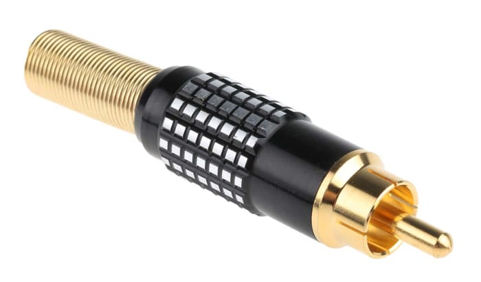 RS PRO Black Cable Mount RCA Plug
