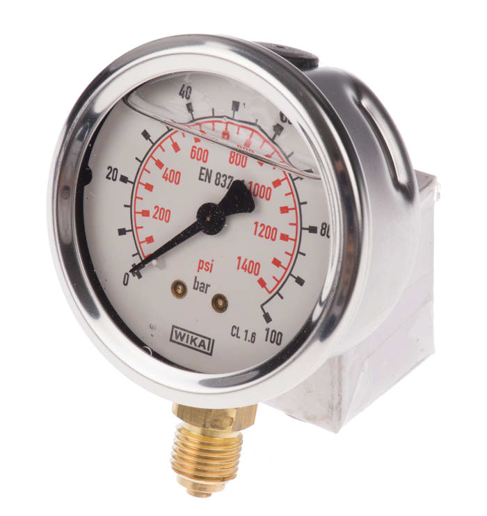 WIKA G 1/4 Analogue Pressure Gauge 100bar Bottom Entry 63mm Outside Diameter
