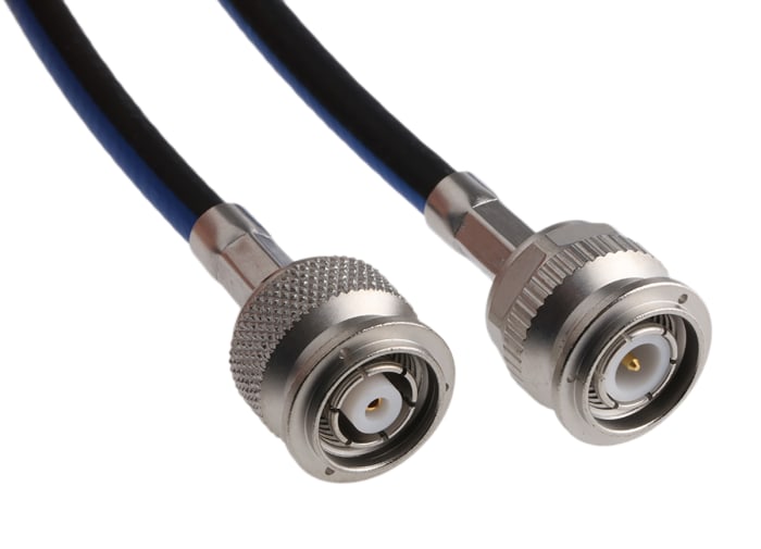 Cable coaxial Huber+Suhner, 50 Ω, con. A: RP-TNC, Macho, con. B: TNC, Macho, long. 3m Negro/Azul