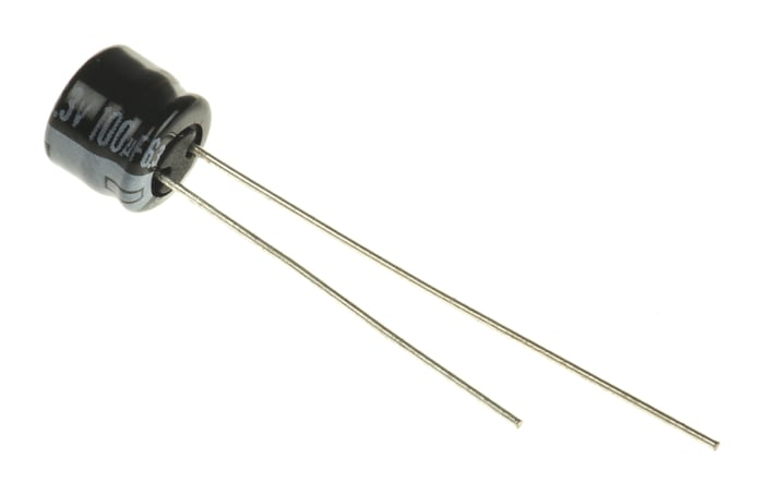 Panasonic 100μF Aluminium Electrolytic Capacitor 6.3V dc, Radial, Through Hole - ECEA0JKS101