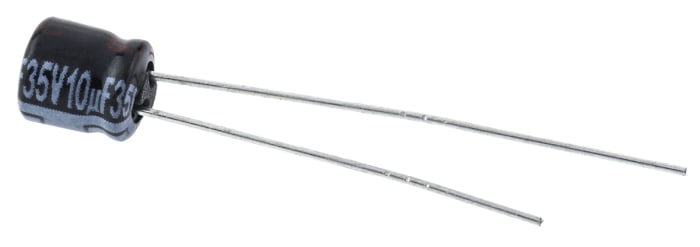 Panasonic 10μF Aluminium Electrolytic Capacitor 35V dc, Radial, Through Hole - ECEA1VKS100