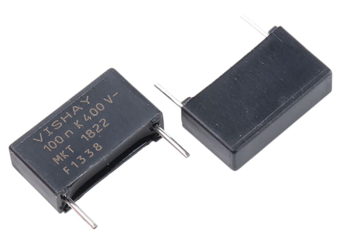 Vishay MKT 1822 Polyester Film Capacitor, 200 V ac, 400 V dc, ±10%, 100nF, Through Hole