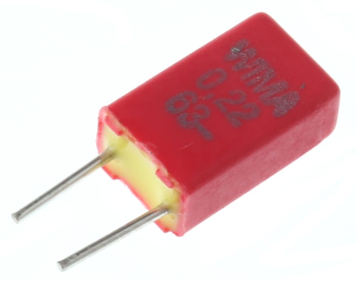 WIMA MKS02 Polyester Film Capacitor, 40 V ac, 63 V dc, ±20%, 220nF, Through Hole