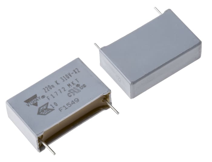 Vishay F1772 Polyester Film Capacitor, 310V ac, ±10%, 220nF, Through Hole