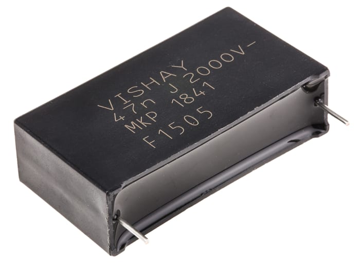 Vishay MKP1841 Polypropylene Film Capacitor, 2 kV dc, 700 V ac, ±5%, 47nF, Through Hole